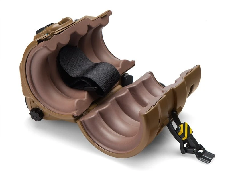 The inside is cushioned, and adjustable to fit various sized-wrists