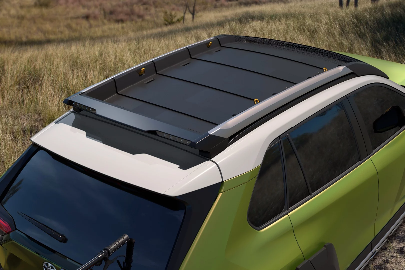 Though Toyota hasn't put it to use on the show floor or in the photos, the safari-style rack offers integrated cargo hauling for adventures of all kinds