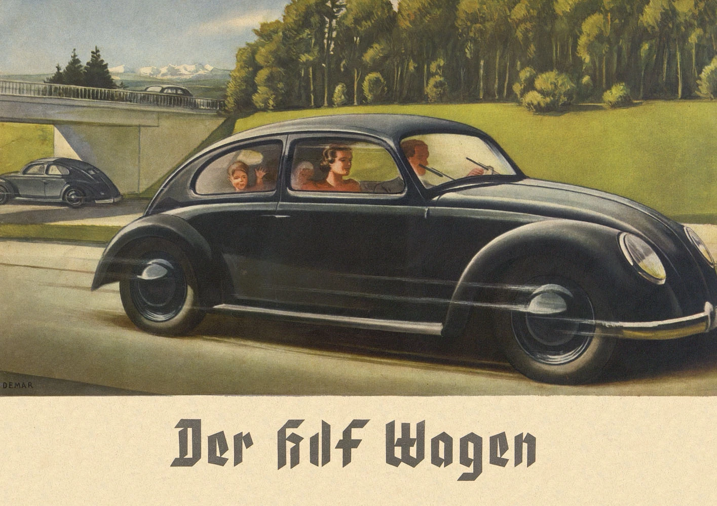Volkswagen commissioned the three Volkswagen long-distance racing versions of the KdF-Wagen in preparation for the 1,500-kilometer (932-mile) Berlin-Rome race set for September 1939, with a view to promoting the launch of the KdF-Wagen production car (now known as the Volkswagen Beetle or Bug)