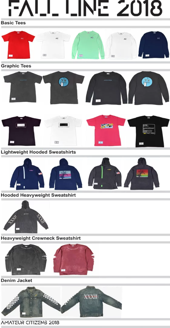 The 2018 fall line from Amateur Citizen