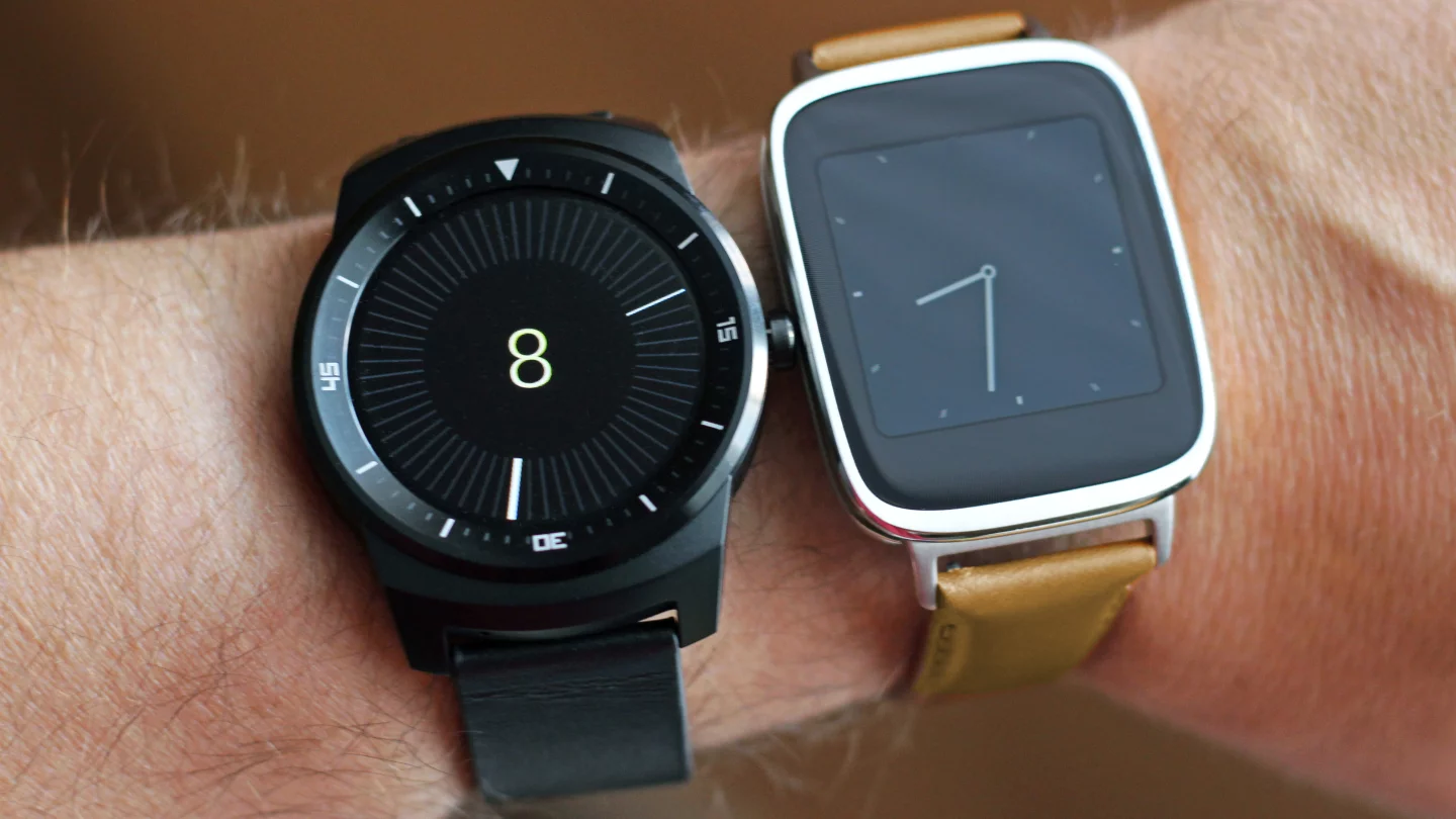 Two of the year's best smartwatches: LG G Watch R (left) and Asus ZenWatch (Photo: Will Shanklin/Gizmag.com)