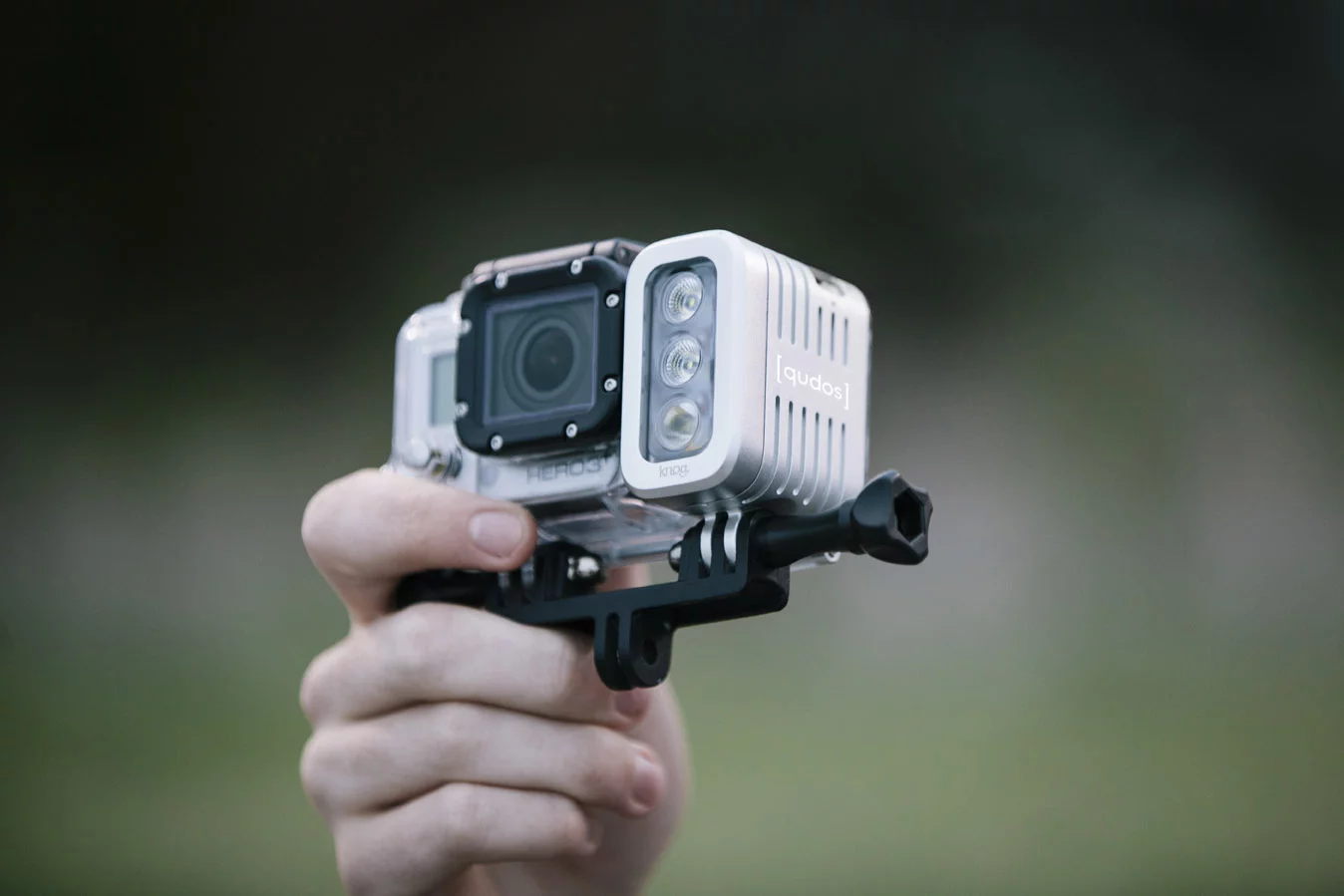 The Knog Qudos Action Video Light will pair with your action camera to keep you shooting when the sun goes down