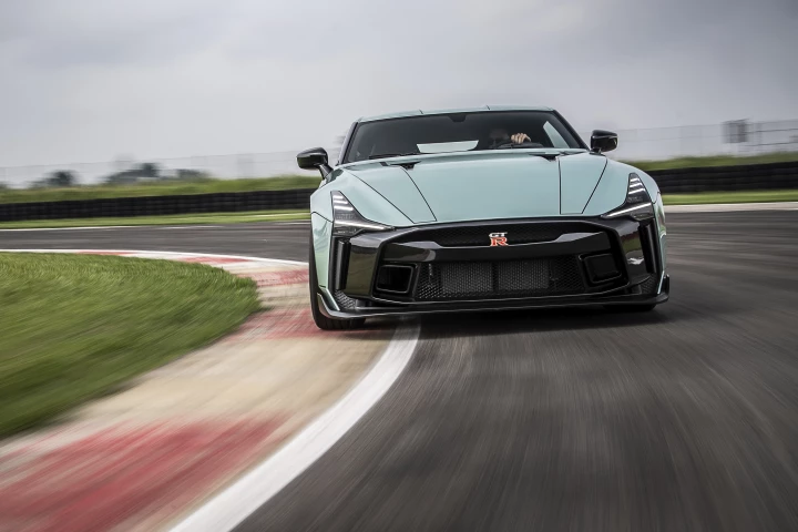 Nissan has been putting the production version of the Nissan GT-R 50 through its paces at the Tazio Nuvolari circuit in Italy