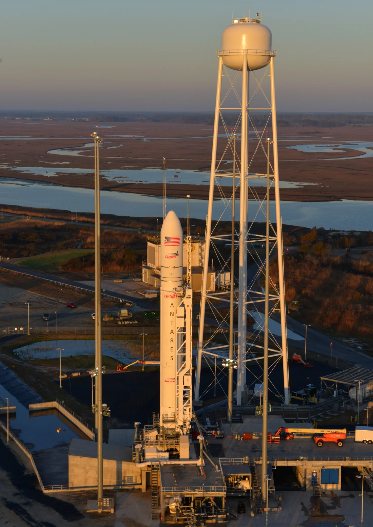 Aerial view of Antares on the launch pad (Image: Orbital Sciences Corporation)