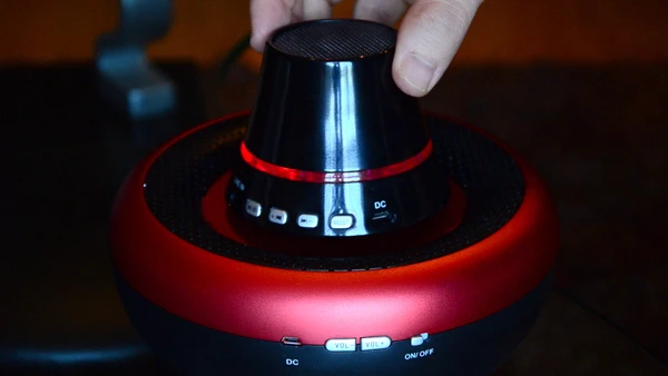 The Volcano can be operated either through the device with which it's paired, or using physical control buttons on the speaker itself