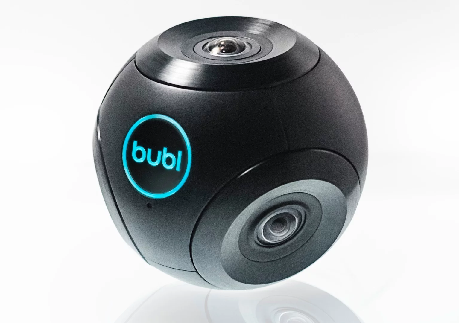 The Bublcam uses four lenses with a 190-degree field of view to produce footage with a 100 percent spherical range and no blind spots