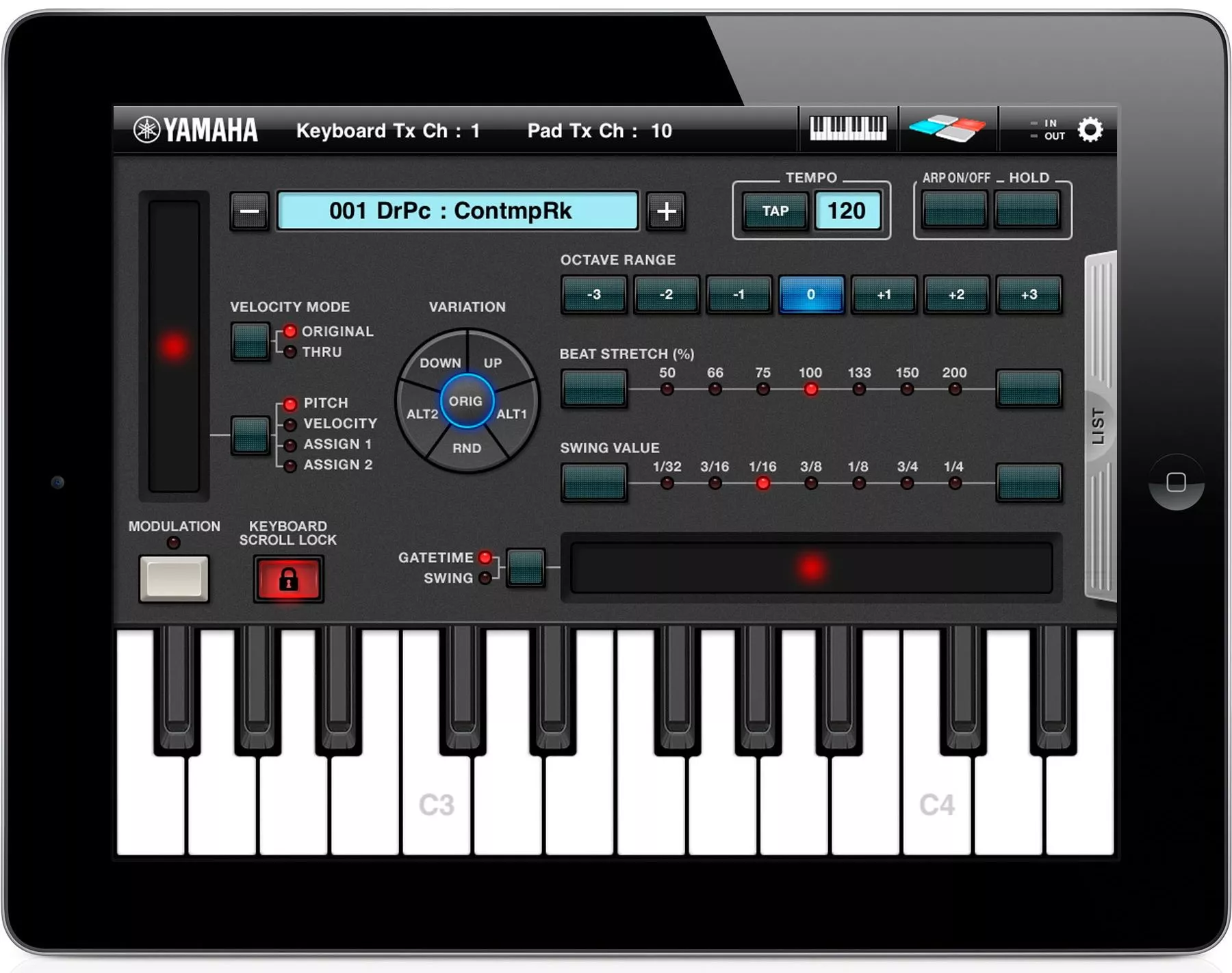 Yamaha's Arp & Drum app for iPad