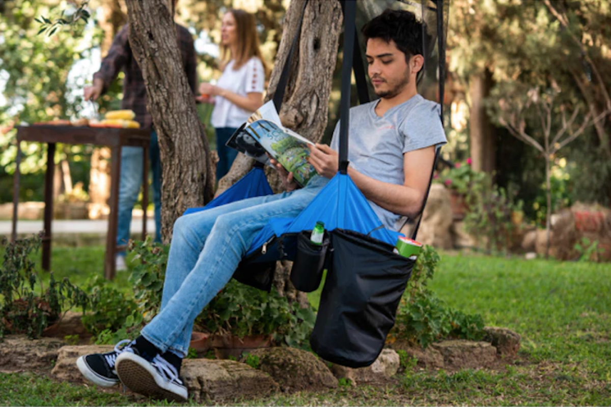 HoverChair and foot hammock combo lets outdoor folks hang ...