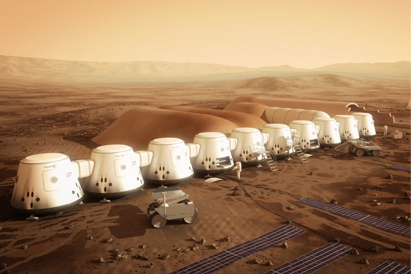 Artist's concept of the Mars On e colony (Image: Mars One)