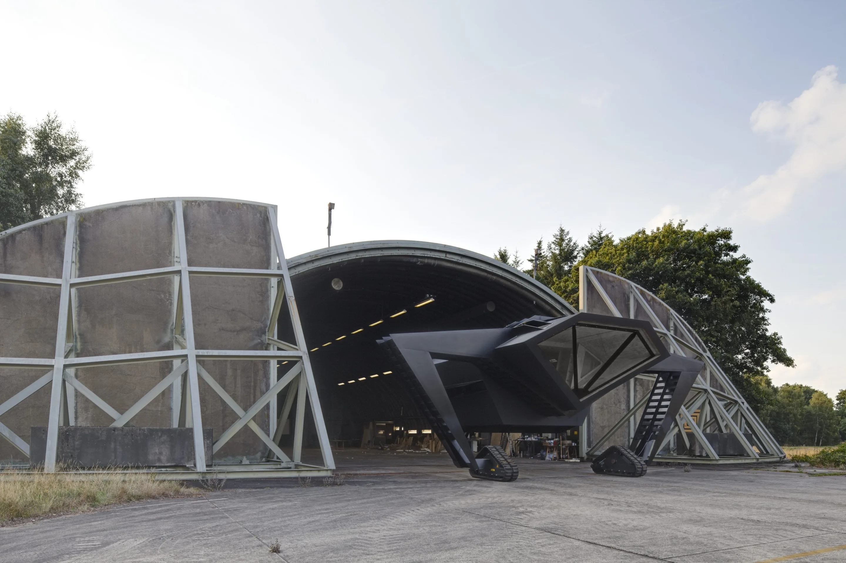 Secret Operation 610 emerging from its hangar (Image: Rietveld Landscape, Studio Frank Havermans, Michiel de Cleene)