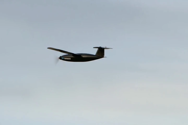 The Hywings drone in flight