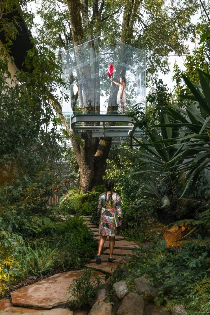 A glass treehouse mightn’t be everyone’s idea of a secret childhood hideaway