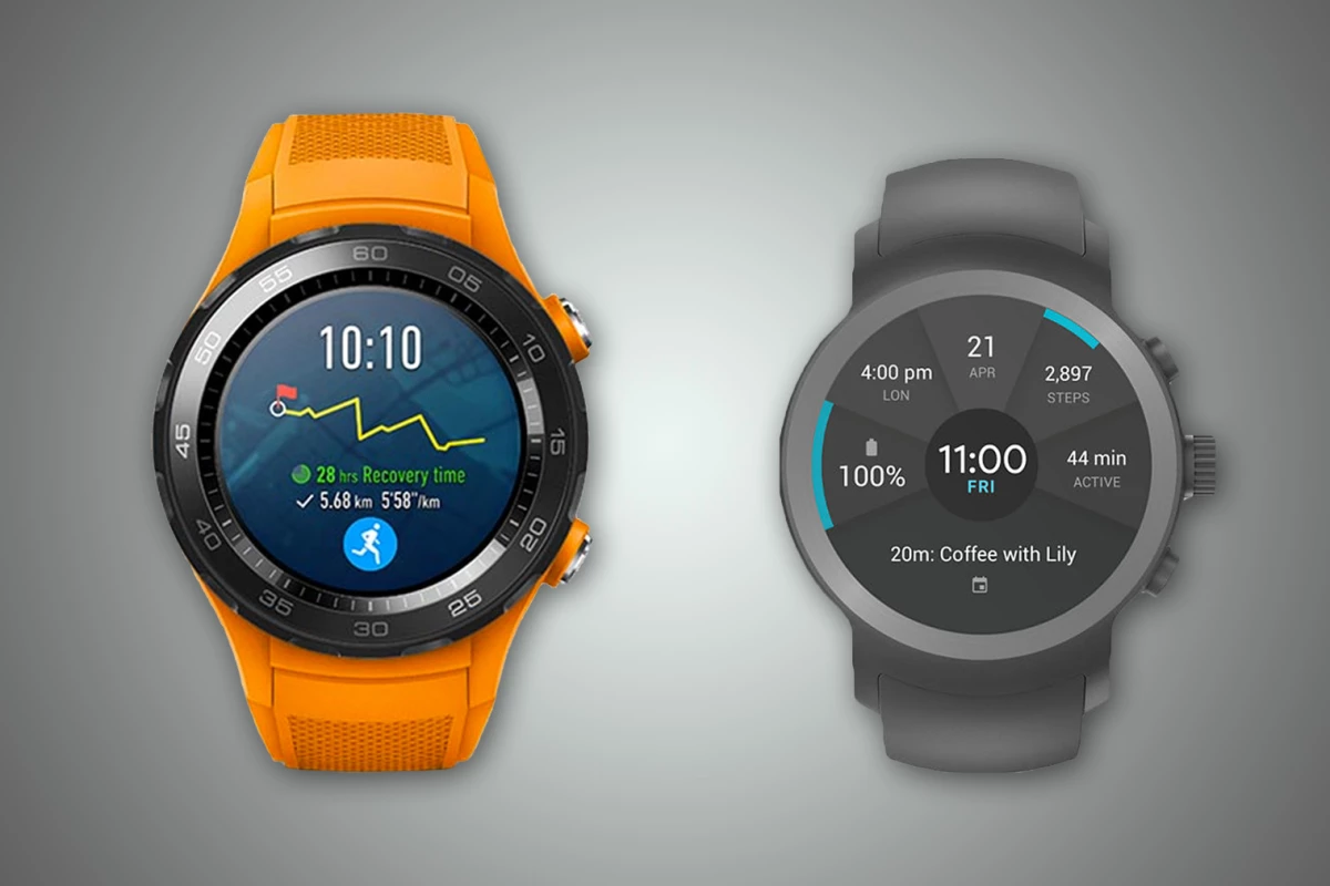 New Atlas compares the features and specs of the Android Wear 2.0-running Huawei Watch 2 (left) and LG Watch Sport
