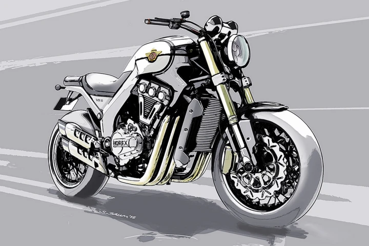 The sketch of the new VR6 gives us a taste of what to expect from Horex at EICMA
