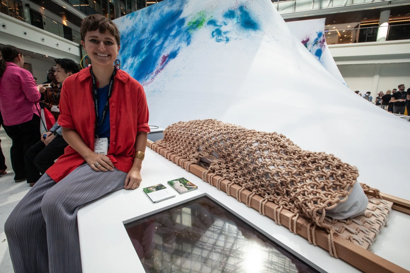 Shaina Garfield from New York's Pratt University with her biodegradable coffin