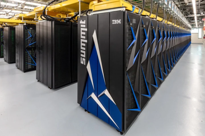 The Department of Energy's IBM supercomputer Summit holds the top spot, with a maximum recorded performance (Rmax) of 148,600.0 teraflops