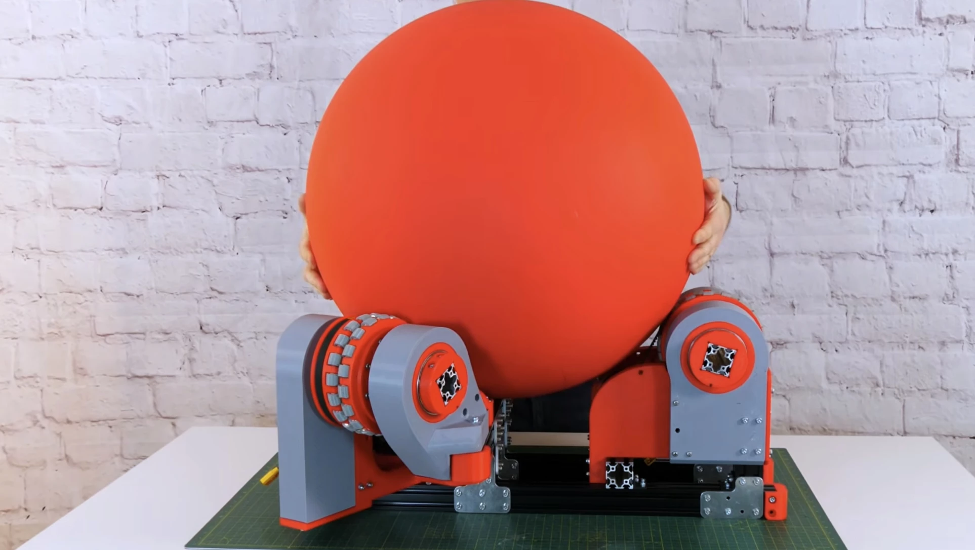 The ball acts as a single wheel and is driven by three custom-made omni wheels