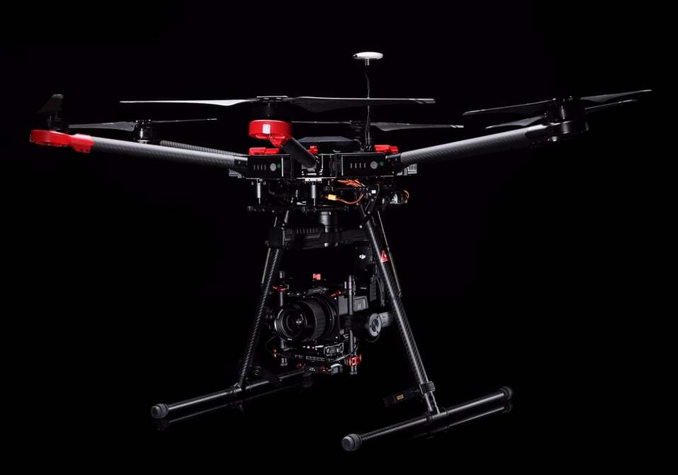 The drone combines a DJI M600 with a 50-megapixel Hasselblad A5D and a Hasselblad HC 3.5/50mm-II lens swinging from a Ronin-MX gimbal