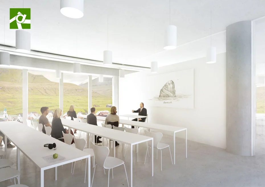 A BIG visualization of its Faroe Islands Education Center (Image: BIG)