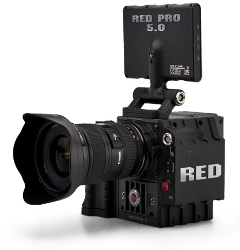 The 4K Scarlet X camera kit with a Canon lens