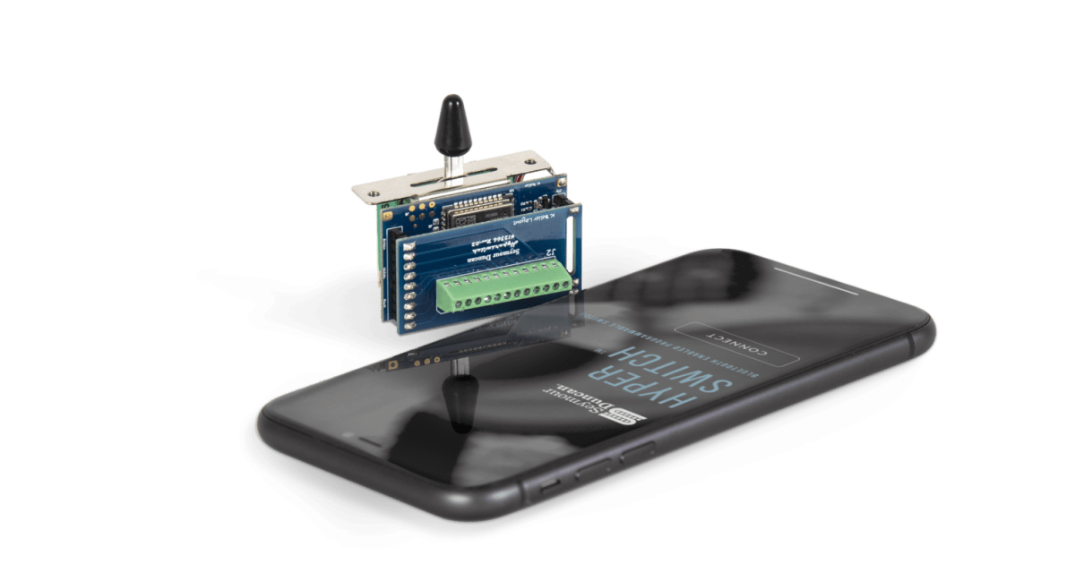 HyperSwitch allows players to reconfigure guitar pickups using a mobile app
