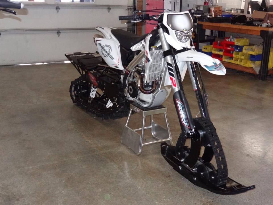 Christini's II-Track Snow Bike system must be added to one of the company's existing all-wheel-drive motorbikes