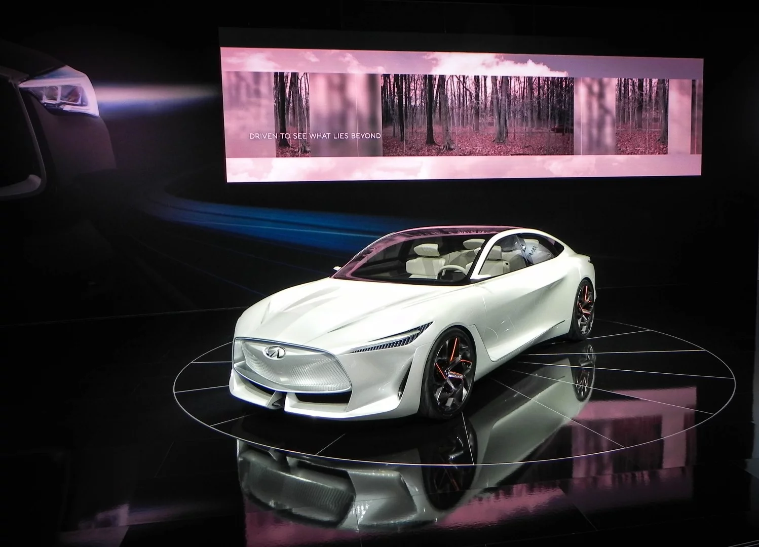 Clean lines and a fast, futuristic look dominate the Infiniti Q Inspiration's overall appeal