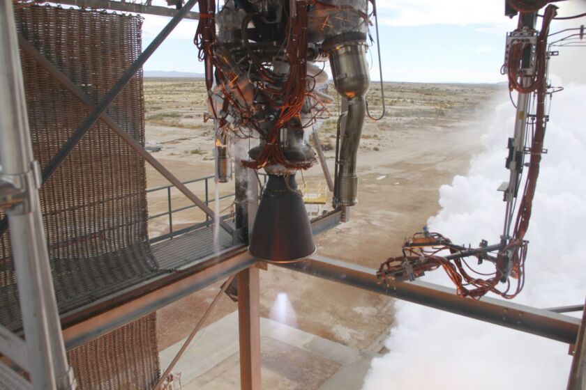 Blue Origins engine firing (Image: Blue Origins)