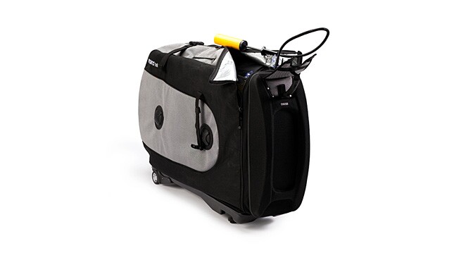The Biknd Helium is a bicycle shipping case that uses inflatable bladders to protect one's bike