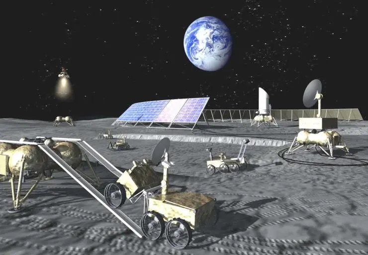 An artist's impression of the robotic lunar base that Russia set out to build by 2037 (Image: ESA)