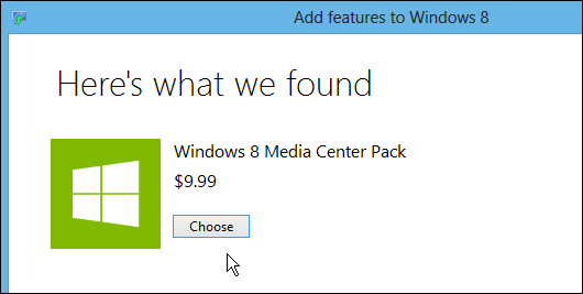 Windows 8 Pro users need to purchase Windows Media Center to install it as it's no longer built-in