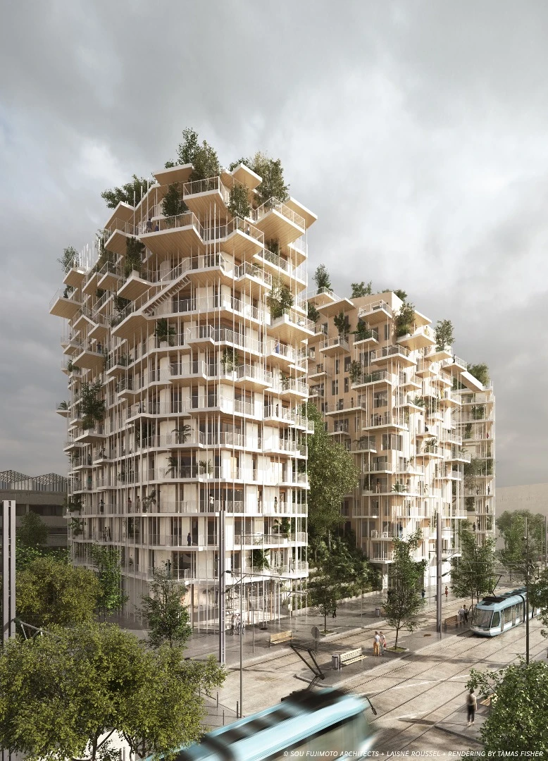 Slated for Bordeaux’s Gare Saint Jean neighborhood, Canopia would take up a 17,000 sq m (182,986 sq ft) plot
