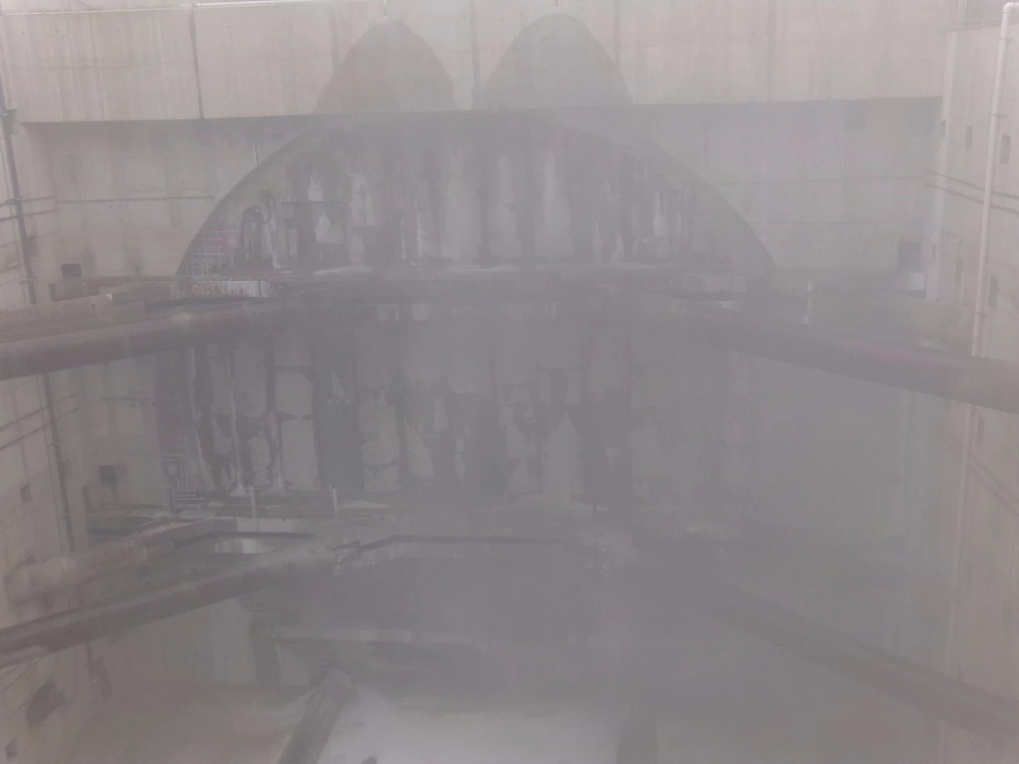 Bertha starts to break through the plug