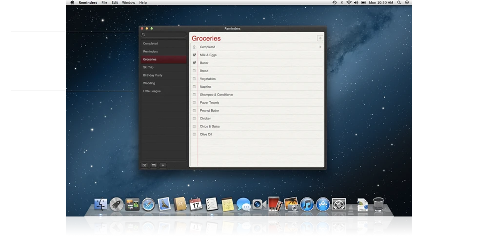 Reminders is a version of the iOS 5 module ported over to OSX Mountain Lion