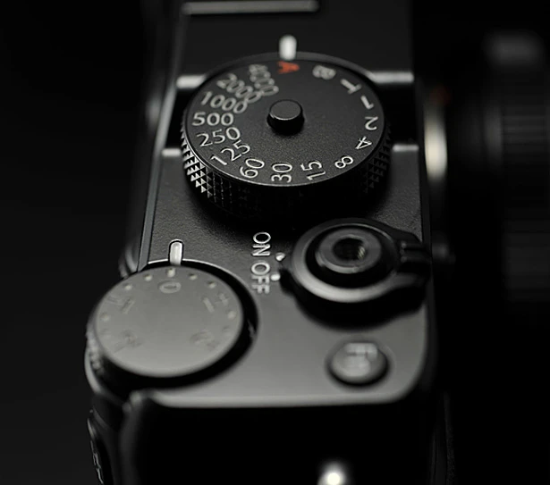 The X-Pro1's shutter speed dial and exposure compensation control are precision milled from solid metal, with a knurled finish on the sides
