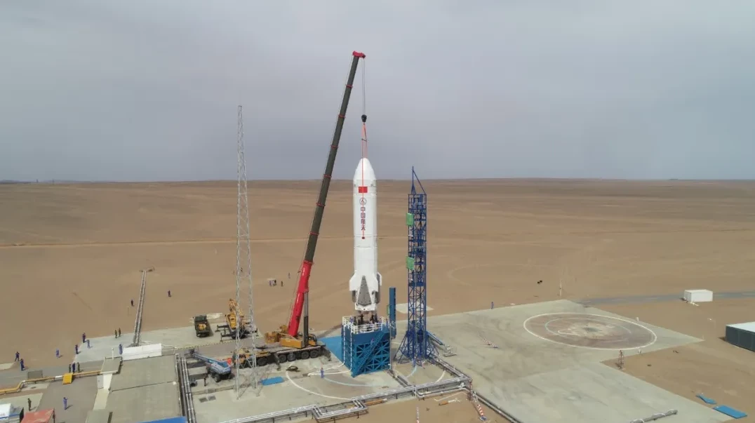 Placing the rocket on the pad