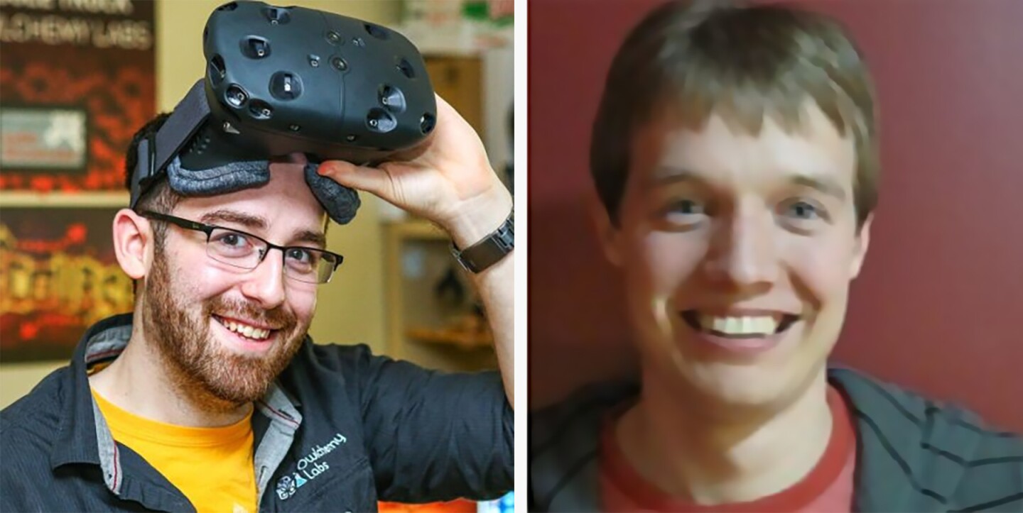 Owlchemy Labs' CEO Alex Schwartz (left), CTO Devin Reimer