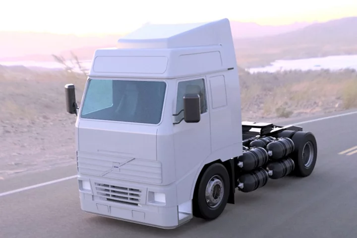 ULEMCo's modified Volvo truck burns hydrogen instead of gasoline for a zero-emission combustion powertrain