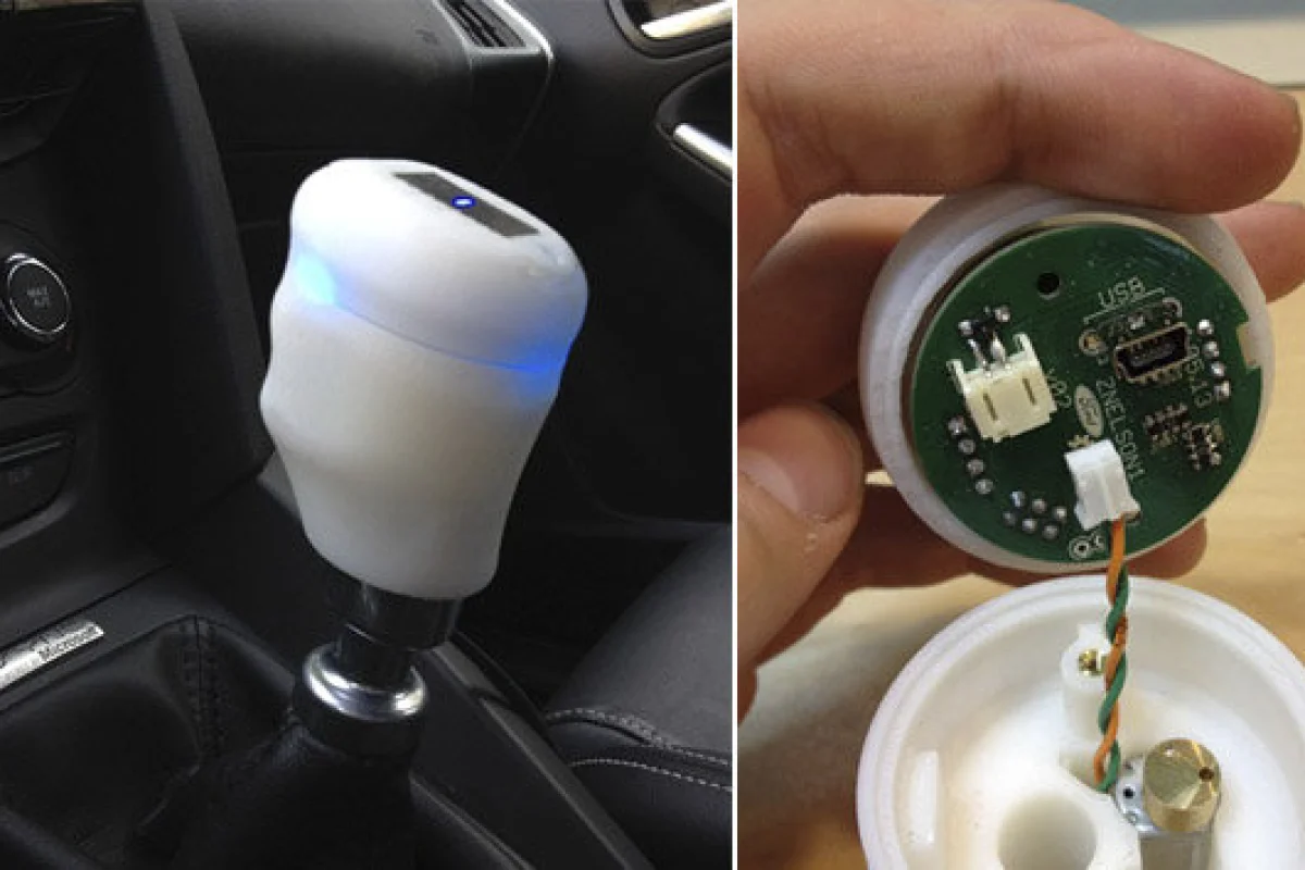 The 3D printed Haptic Feedback Shift Knob and internal workings