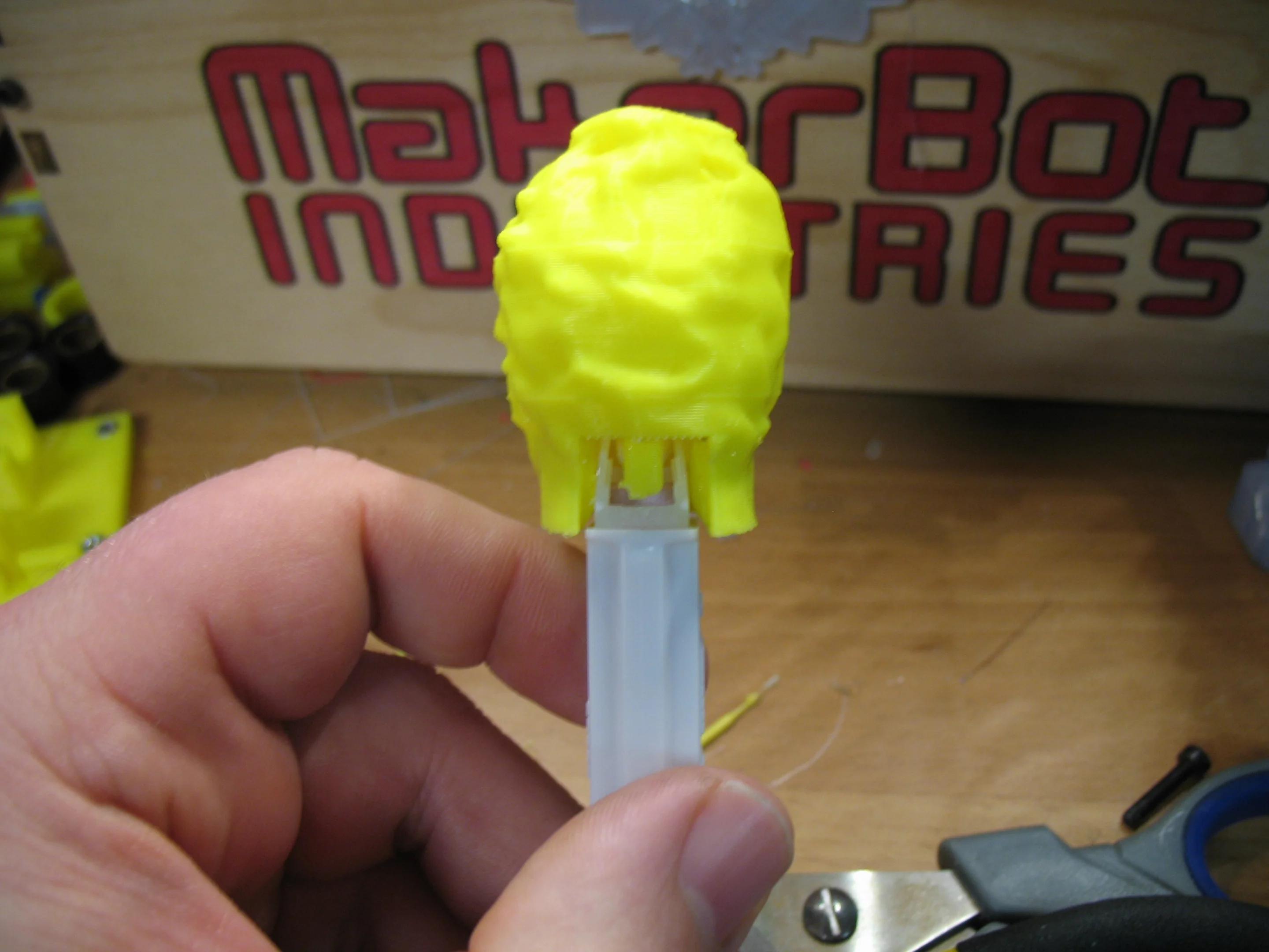 Buser had to make a few adjustments to the models so they would fit onto a Pez dispenser and actually push the chalky candy out as intended