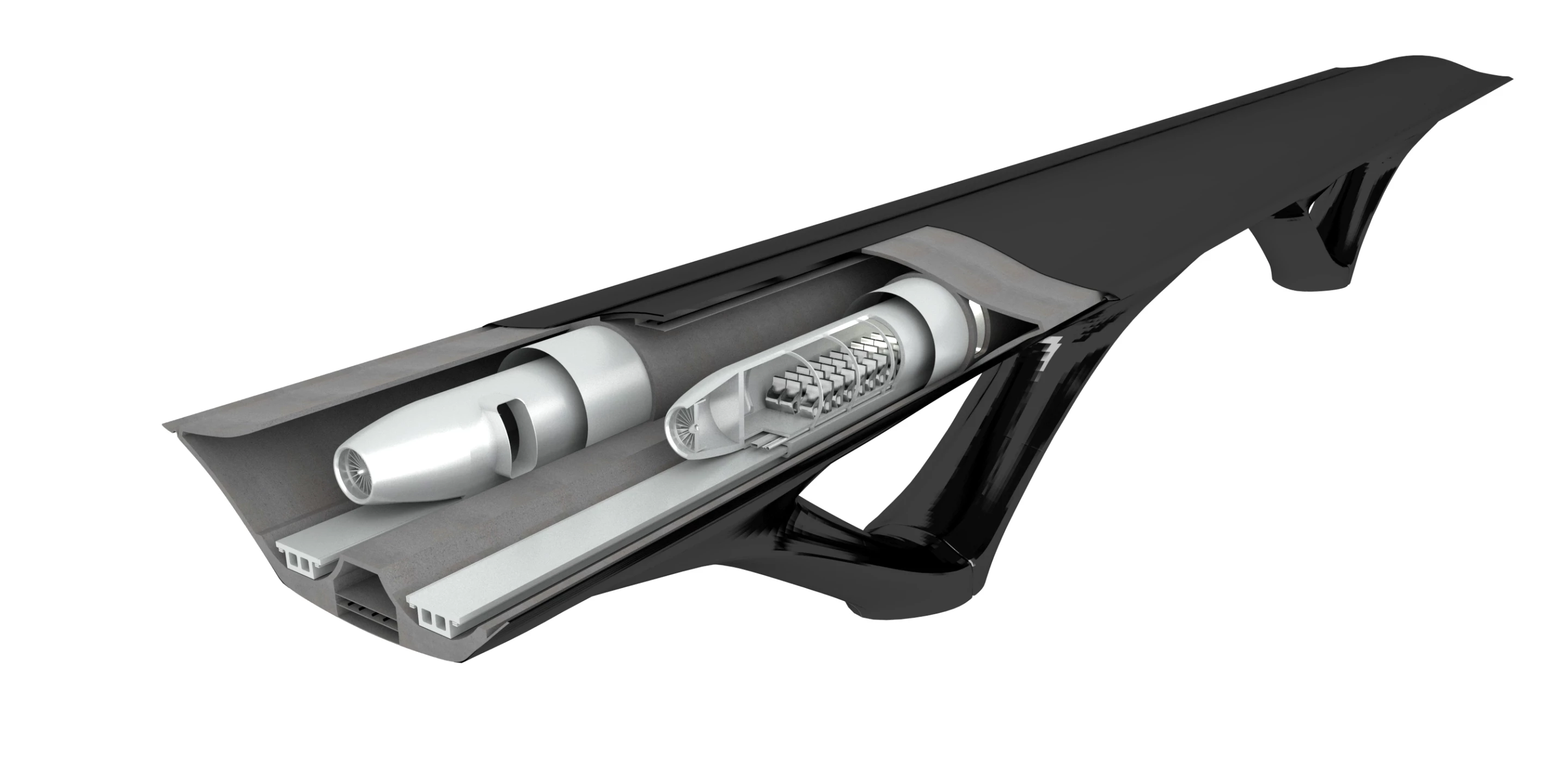 Rendering of a HyperloopTT system by MAD Architects