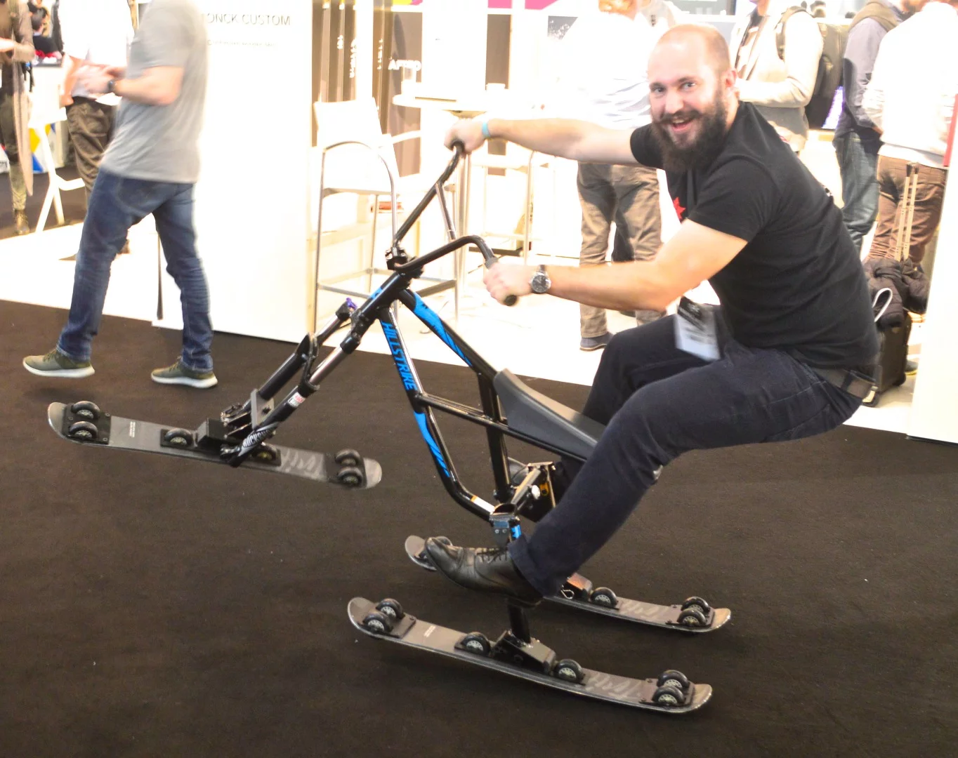 The Hillstrike is designed for snow, but this wheeled show special can do tricks on hard floor