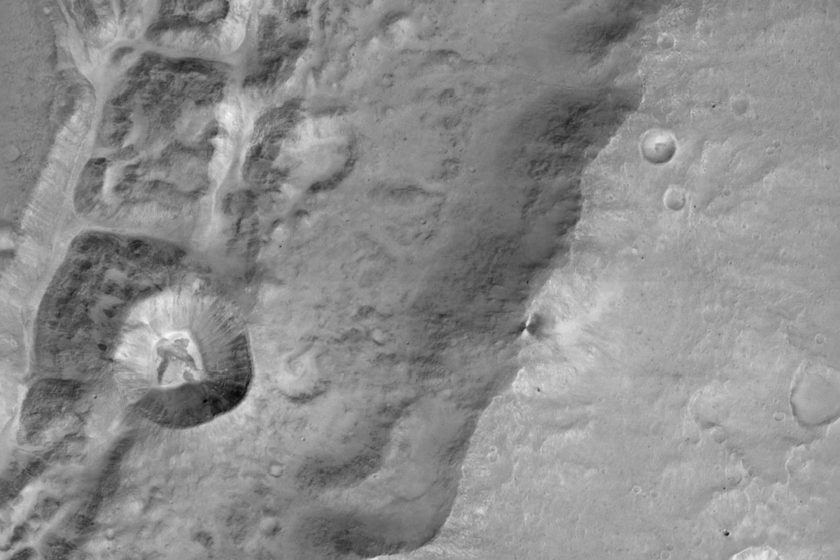A close-up look at a crater on Mars from the ExoMars Trace Gas Orbiter
