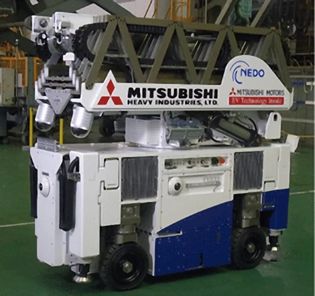 Mitusbishi's MHI-Super Giraffe is designed with an extendable 8 meter (26 ft) arm that can perform inspection or turn valves