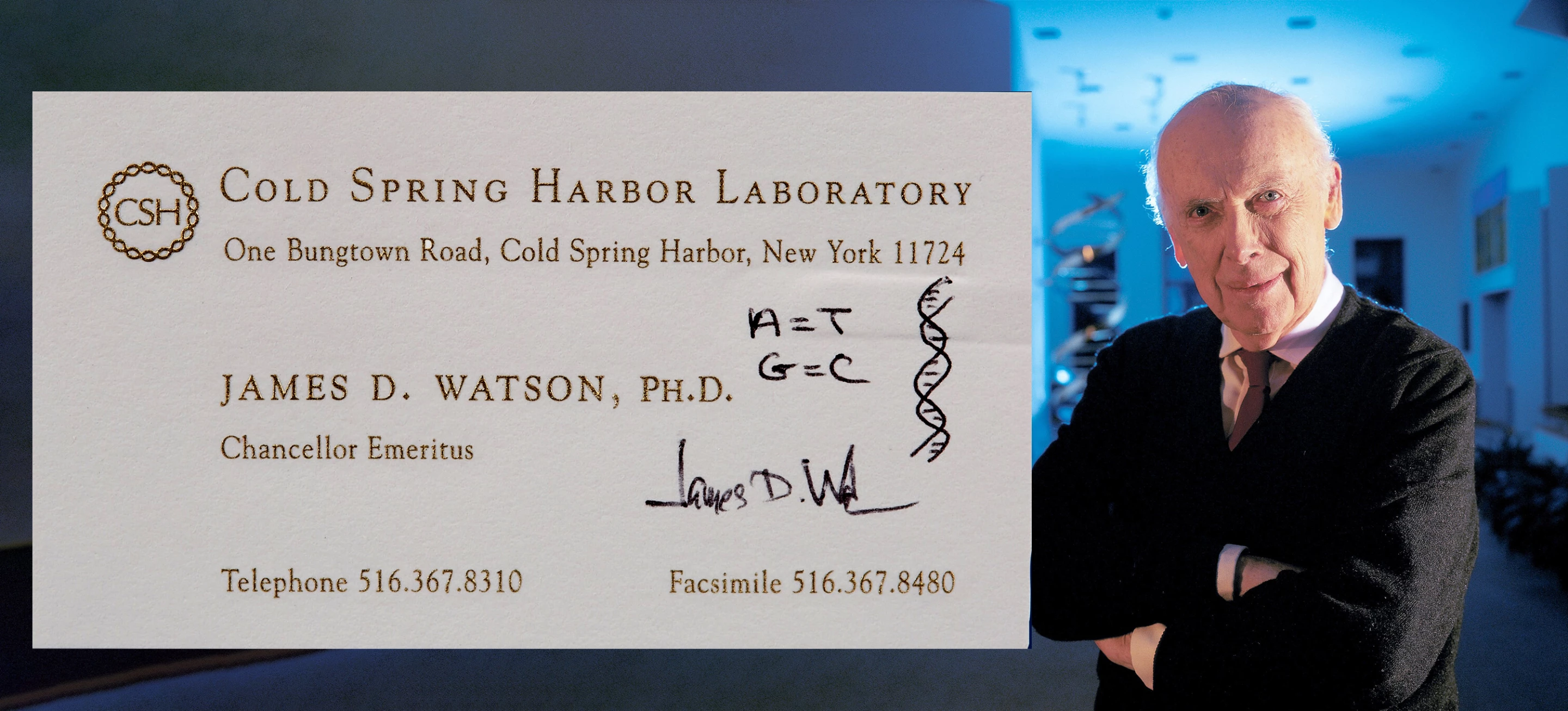 James Dewey Watson co-authored (with Francis Crick and Maurice Wilkins) an academic paper in Nature proposing the double helix structure of the DNA molecule. All three were awarded the 1962 Nobel Prize in Physiology or Medicine "for their discoveries concerning the molecular structure of nucleic acids and its significance for information transfer in living material."