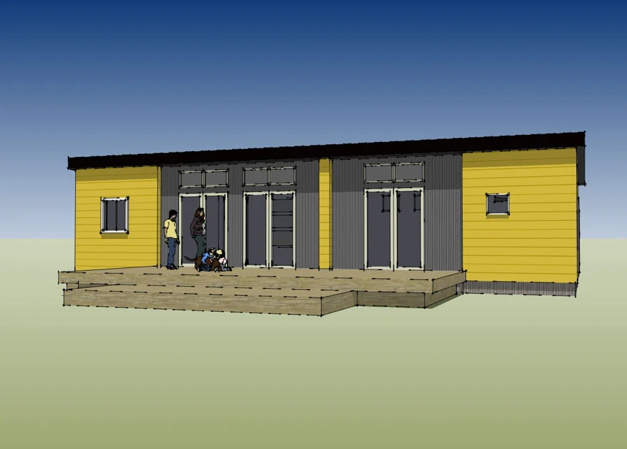 Aktiv is a 800 square foot (74 sq. meter) prefabricated home