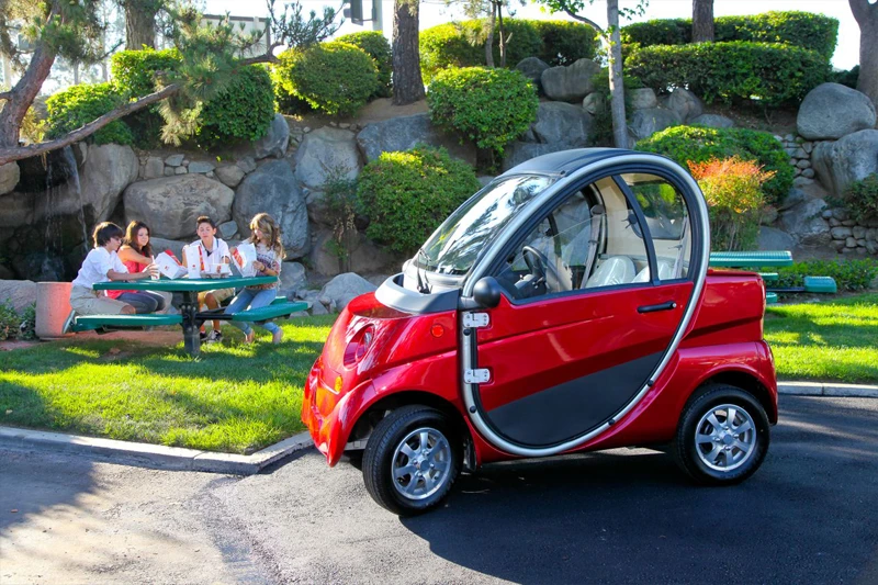 The eco-E commuter car is manufactured in China by Liuzhou Wuling Special Purpose Vehicle Manufacturing Co. Ltd