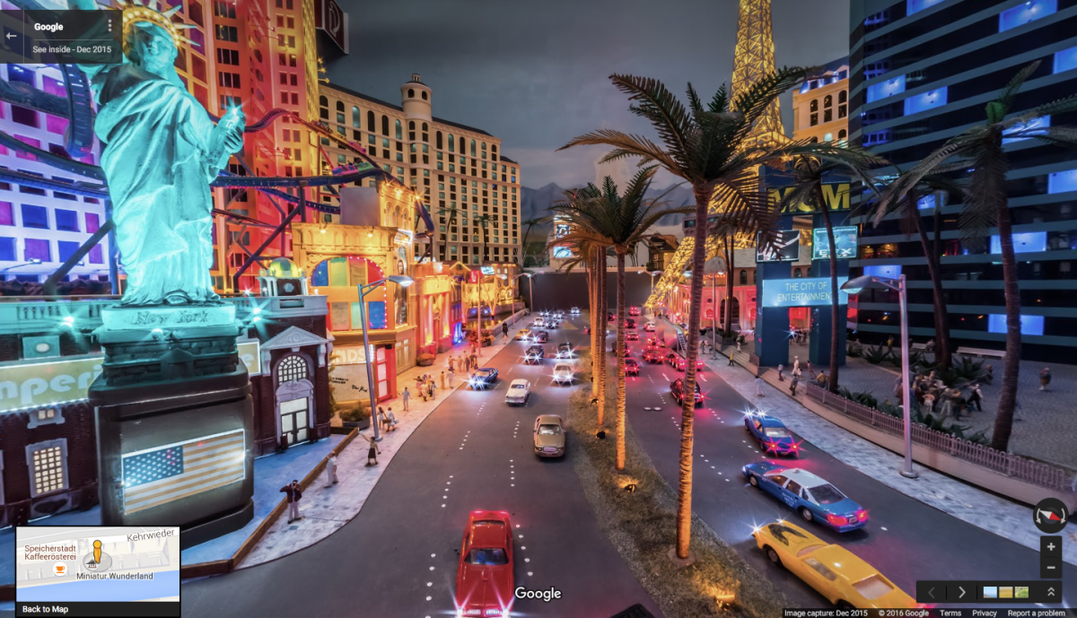 A Street View shot of the Las Vegas strip, from Miniatur Wunderland