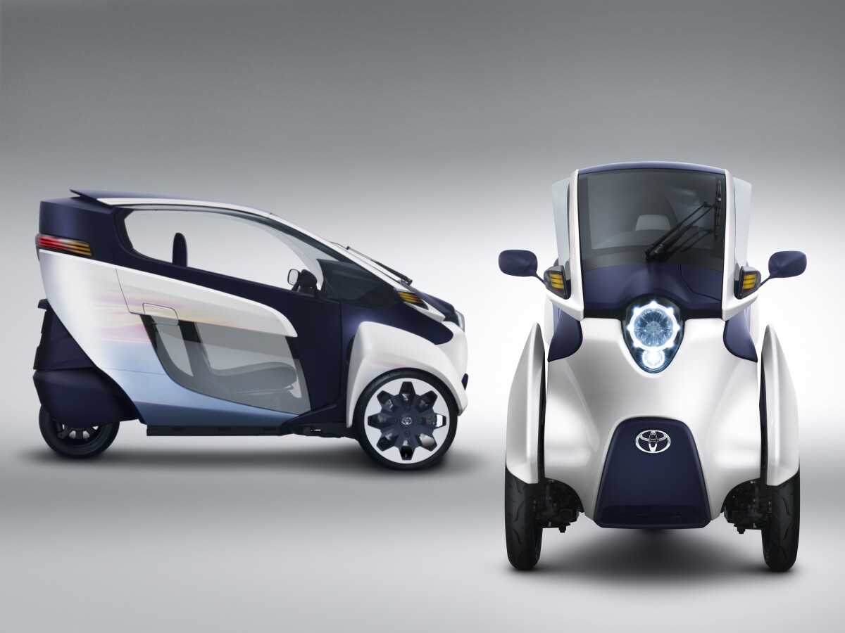Toyota shows the iRoad a fullyenclosed, tilting, electric three