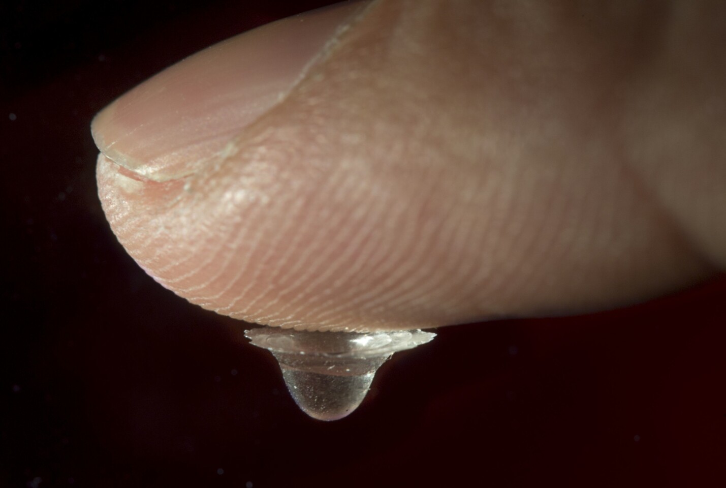 One of the droplet lenses